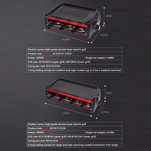 Health BBQ Grill Electric Double Layer with Adjustable Temperature and Drip Tray, Indoor Kitchen Dining Tabletop Griddle BBQ Barbecue Smoke-Free Grill Stove for Kitchen Dinner Festival Cooking,L