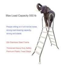 AIBOTY Above Ground Swimming Pool Ladder 33/43/53/63 Inch High Corrosion-Resistant Stainless Steel Frame with Heavy Duty Plastic Double Sided Steps, Load Capacity 550 Lb,5 Step