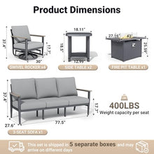 Sweecci Aluminum Outdoor Patio Furniture Set with 5.1-Inch Cushions