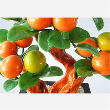 YXIANG56Q Fake Plants Bonsai Jade Orange Tree, Desk Display Fake Pot Ornaments Home Office Bedroom Living Room Bonsai Tree