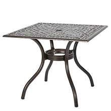 Christopher Knight Home Phoenix Cast Aluminum Square Table, Hammered Bronze