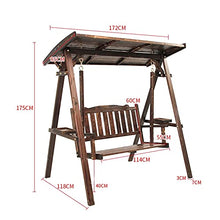 ELUKHT Creative Hotel Patio Porch Swing Glider with Stand Patio Wooden Chair Swing with Stand Outdoor Lounge Chair Outside Furniture Outdoor Swing Chair Bench