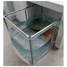 Zfmnoyev Large Outdoor Aquarium Pool Pond with Clear Viewing Window, Foldable Bring Koi Pond with Drain Valve, for Garden Support Fish Breeding Swimming Pool(2x1x0.7 m)