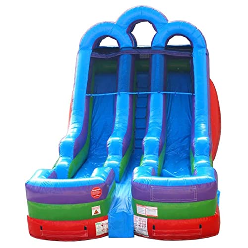 TentandTable Double Lane Inflatable Water Slide for Kids and Adults Rainbow