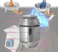 INTSUPERMAI Chicken Duck Roaster Grill Oven Cooker, LPG and Charcoal Replacement for Roast Turkey, Beijing Roast Duck 31.5 inch Stainless Steel Charcoal Roaster LPG Cooker