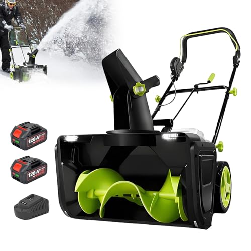 Electric Cordless Snow Blower, 3500W, 20in Working Width, Max Throwing Distance 25ft, Dual LED Headlights for Easy Nighttime Clearing