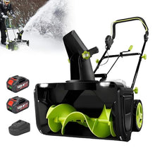 Electric Cordless Snow Blower, 3500W, 20in Working Width, Max Throwing Distance 25ft, Dual LED Headlights for Easy Nighttime Clearing