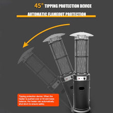 Outdoor Patio Heater with Wheels, 46,000 BTU Freestanding Patio Heater, Simple Ignition System, Stainless Steel Gas Space Heaters, Ideal for Restaurant, Garden