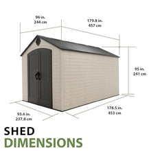 Lifetime Outdoor Storage Shed, 8x15 Ft, Desert Sand, Resin Backyard Tool Shed with Lockable Doors and Weather-Resistant Panels