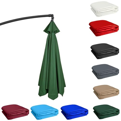 Outdoor Patio Sun Umbrella Canopy Replacement Cloth for 2/2.7/3 Meter Garden Parasol Sun Shade Cover for Outdoor Table Umbrella Cloth for 6/8 Arms Protect Your (Dark Green 8ribs 9ft/2.7M)