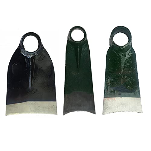 GAORUIFENG Garden Digging Hoe Handle Hoe for Small Pickaxe Hoe with Handle Pick Axe for Garden Hoe Head (3 Pieces) Metallic D (Metallic H)