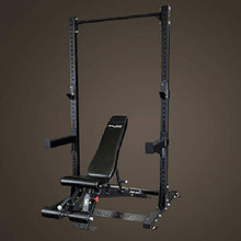 Body-Solid SPR500 Half Cage Power Rack with ProClub Adjustable Weight Bench Black
