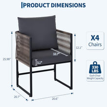 Garvee Set of 4 Patio Dining Chairs, Outdoor Seating for Backyard Black
