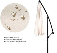RWGOVLU Cantilever Parasol, 10Ft Outdoor Offset Parasol, Hanging Umbrella, Sun Shade Umbrella Waterproof with Crank & Tilt, UV Protection, Base not Include,1 White