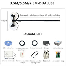 ZGLINMZ PV Solar Panel Washing Brush,60 cm Double Rotating Brush Head,11.4 ft 18 ft 24.6 ft Pool Cleaning Machine,Aluminum Alloy Telescopic Rod,Dualuse-5.5m/18ft