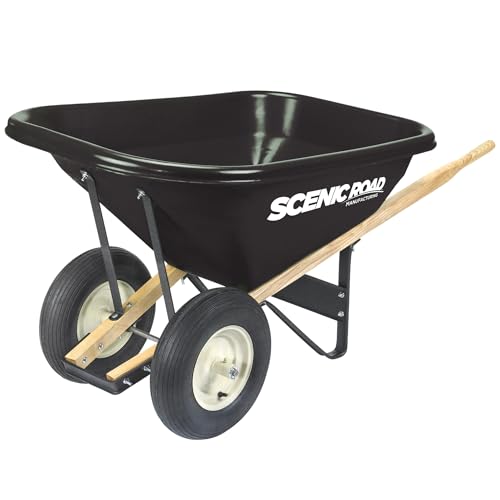 Scenic Road Two Wheel Wheelbarrow 8 Cu Ft 400lb Ribbed Tire (G8-2R)