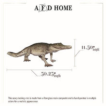 Timeless Reflections by AFD Home Crocodile Walking Statue, 4-Foot Realistic Crocodile, 11.50 Inches x 9.25 Inches x 50.25 Inches