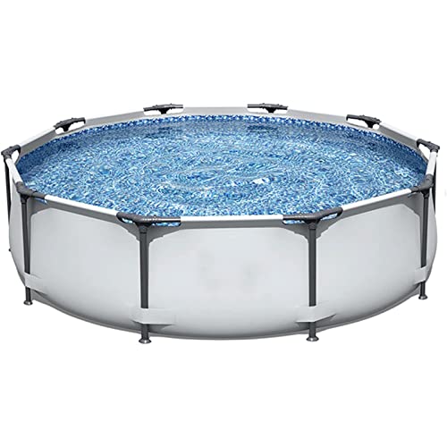 Paddling Pool Family Swimming Pool, Round Pipe Rack Pool with Filter Pump ＆ Filter Element, Backyard Pool Summer Water Games Center, 305 * 76CM Inflatable Swimming Pool