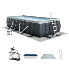 18' x 9' x 52" Above Ground Rectangular Frame Swimming Pool Set with Pump