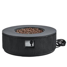Merax 38'' MGO Propane Outdoor Fire Pit with Vertical Stripe Design, Brown