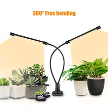 1-4 Heads Grow Lights for Indoor Plants, Full Spectrum Clip on Plant Grow Lamp with 4/8/12 Timer, 360° Adjustable Gooseneck, Five Levels