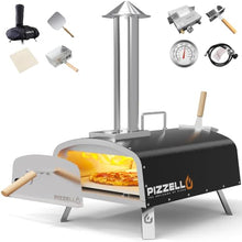 PIZZELLO 16" Outdoor Pizza Oven, Propane & Wood Fired Steel Pizza Grill