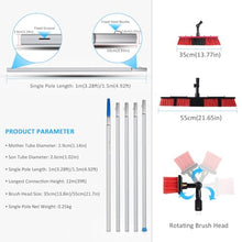 Water Fed Telescopic Brush Photovoltaic Panel Cleaning Tool 30Cm Brush Head for Cleaning Photovoltaic and Solar Panels and Other Cleaning Activities (4M(13Ft))