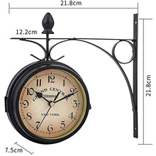 YHdtUO Wall Clock Outdoor Garden Wall Clock, 8 Inch Double Sided Paddington Wall Clock Antique-Look Bracket Garden Clock Waterproof Outdoor Clock Indooroutside Clock,White-n