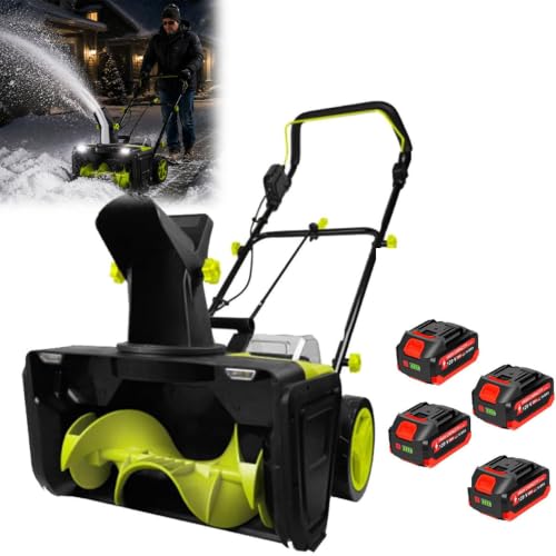 Electric Snow Blower Cordless,Lithium Battery Snow Blower 4Batteries