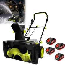 Electric Snow Blower Cordless,Lithium Battery Snow Blower 4Batteries