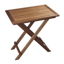 HomeRoots 28" Brown Solid Wood Folding Outdoor Side Table