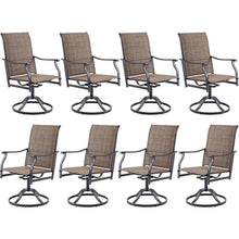 Soohow Swivel Outdoor Dining Chairs Set of 8, Patio Swivel Dining Chair with Textilene Fabric, Outdoor Metal Armchair All Weather Resistant, Ergonomic Comfort, Perfect for Patio, Backyard, Balcony