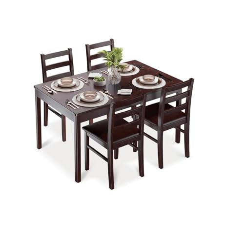 FURUIM2024M Dining Table Dining Table Set for 4 Compact Kitchen Table and Chairs for Home and Apartment Farmhouse Wood Kitchen Dining Room Table Set Table and Chairs Dining