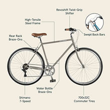 Retrospec Kinney 7-Speed City Bike High-Tensile Steel Commuter Bicycle - Tungsten