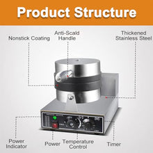 Eastnmythet Non Stick Burger Machine, 11cm Burger Maker Press Machine, Electric Press Burger Machine 1200W, 50-300℃ Commercial Waffle Maker