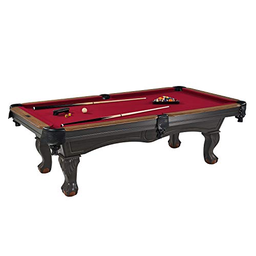 Barrington Billiards Arlington Drop Pocket Table Dark Wood Grain/Red