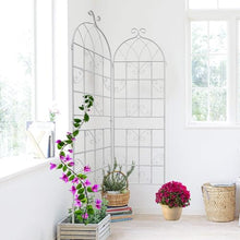 leoglint 4 Pack Metal Garden Trellis 71" x 19.7" Rustproof Trellis for Climbing Plants Outdoor Flower Support Cream White