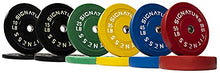Signature Fitness Olympic Bumper Plate Weight Plates with 7FT Barbell 370LB Set Colored