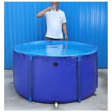 Zfmnoyev Round Canvas Pool Fish Pool, Large Fold Aquarium Children's Pool Fish Tank, Pool Above Ground with Drain Valve and Bracket, Easy to Install, for Backyard Garden Deck Patio(1.8x1m-2560L)