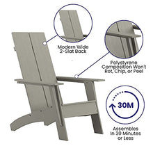 Taylor & Logan Brady Dual Slat Poly Resin Adirondack Chair in Gray, Set of 4