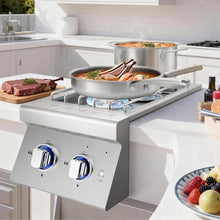 Built-In Double Side Burner for Outdoor Kitchen, Liquid Propane