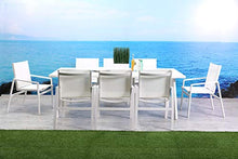 Whiteline Modern Outdoor Living DT1593-WHT Rio Contemporary Indoor/Outdoor Dining Table in Matte White Aluminum