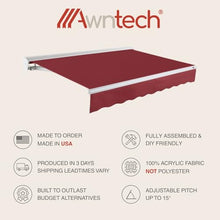 Awntech 8' Destin Right Motor (8' x 6.5') Retractable Patio Awning, Black