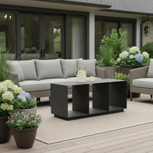 HomeRoots 668140 36 in. Charcoal Aluminum Outdoor Coffee Table