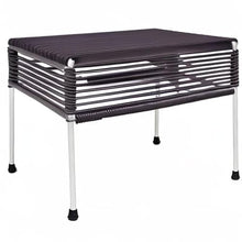 Innit Designs Adam Ottoman, Grey Weave on White Frame