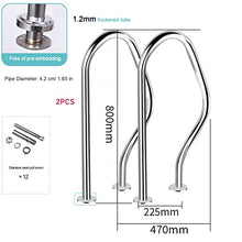 Swimming Pool Handrail Swimming Pool Handrail, Pool Handrails Railing,304 Stainless Steel, Silver, Curved Spa Hand Grab Bar, 31.5 X 18.5 Inches Pool Hand Rail,200KG Load Capacity