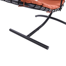 New Hanging Chaise Lounger Chair Arc Stand Air Porch Swing Hammock Canopy Orange