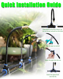 Air Conditioner Evaporative Cooling Kit, 360° Adjustable Misting System