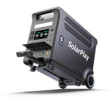 SolarPlay 3600W (5500W Peak) Portable Power Station, 3840Wh Solar Generator LiFePO4 Battery, 2Hrs Fast Charging, Adjustable Input Power, UPS function with AC output for Home Camping Outdoor RV Backup