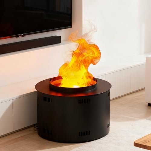 pedenencelia 2025 Upgraded Atomized Fireplace/3d Water Vapor Fireplace,Adjust Flame Brightness/Mist Output Via Remote/App,One-Button Drainage and Water Filling,Zero Heat 30cm/11.8in